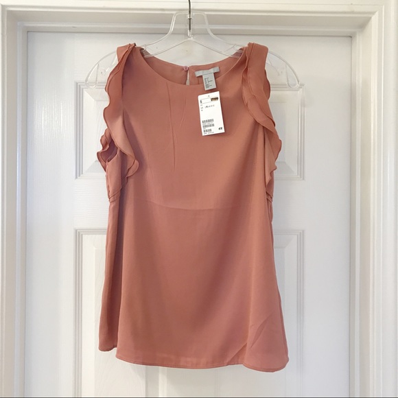 H&M Tops - Dark Salmon Chiffon Top